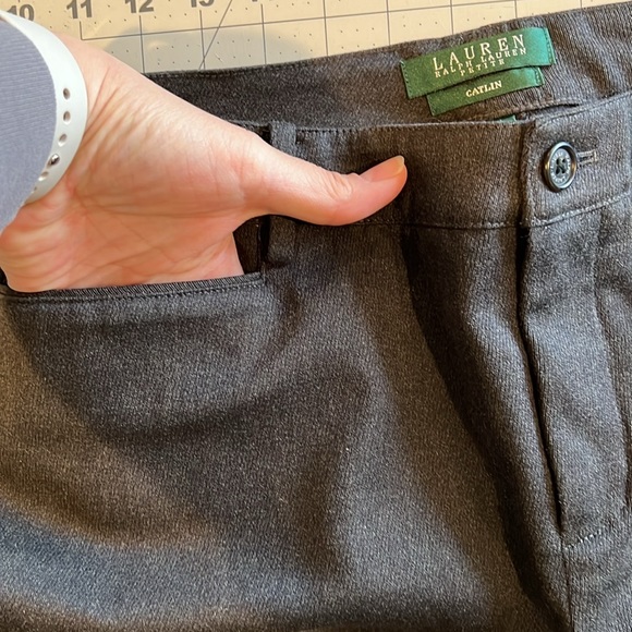NWT Lauren Ralph Lauren charcoal gray Cotton Blend Chino Catlin Pant Sz 10petite - Picture 4 of 5